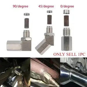 Exhaust Catalyst Rear Oxygen Sensor Spacer 90 Degree Mini Catalyst Lambda O2 Adapter CEL Fix, M18*1.5 Universal