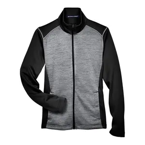Devon & Jones Women's Newbury Colorblock Mlange Fleece Full-Zip Jacket