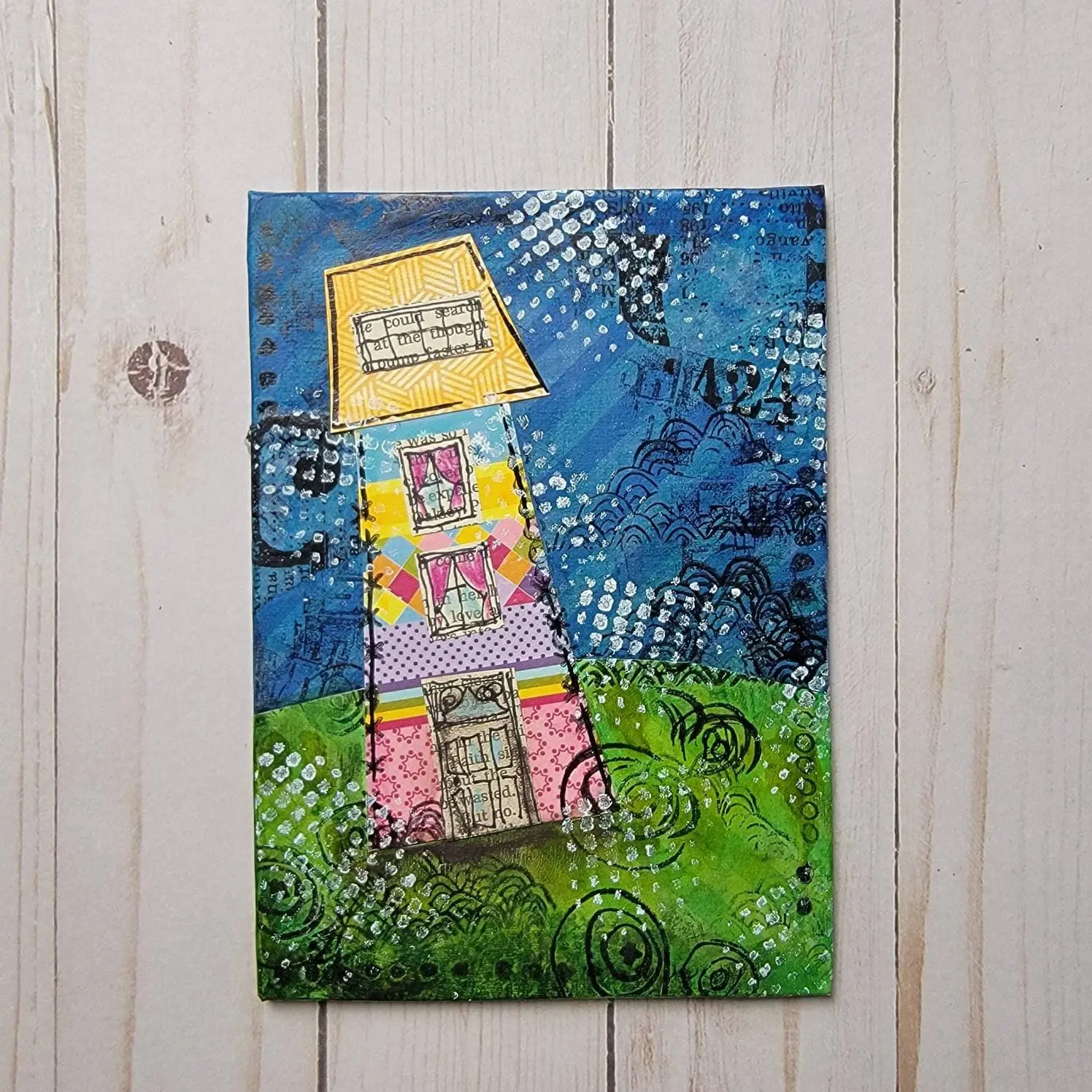 Original mixed media art canvas board | mixed media | Collage art | Original abstract canvas art 5x7