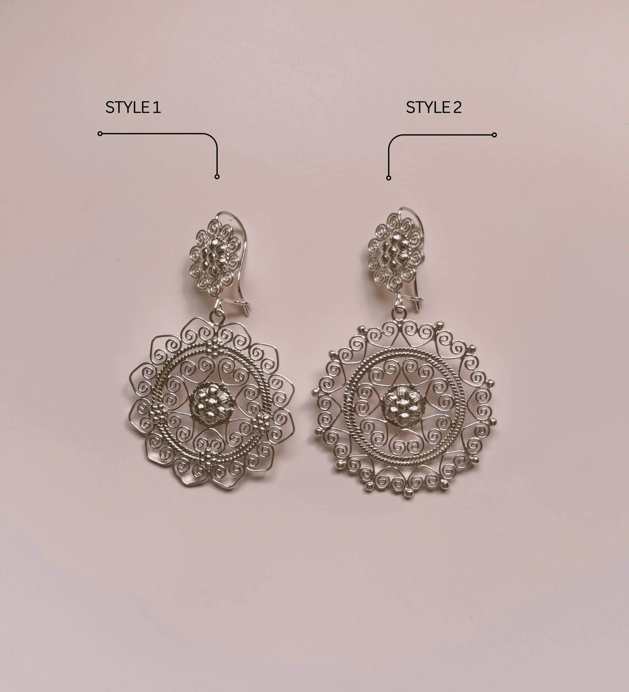 Flor de Corazon Arete