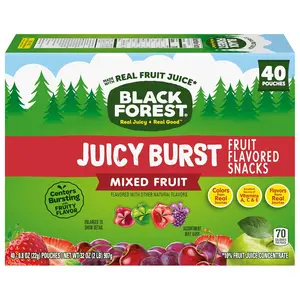Berry Black Forest Juicy Burst Fruit Snacks, Mixed Fruit, 40 ct, 0.8 oz Candy