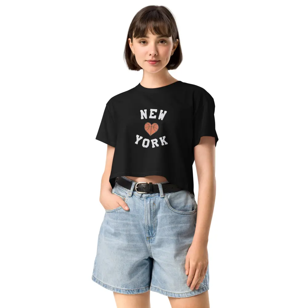 New York 2026 Basketball Fan Women’s black crop top cropped t-shirt