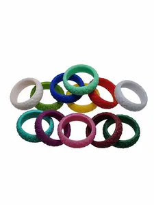 COLORFUL Silicone Wedding Ring Bands Assorted Colors Size 4