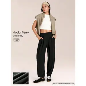 GLOWMODE Modal Terry Urban Pulse Soft Smooth Breathable Side Slip Pockets Pleated Joggers Daily Casual Street Wear