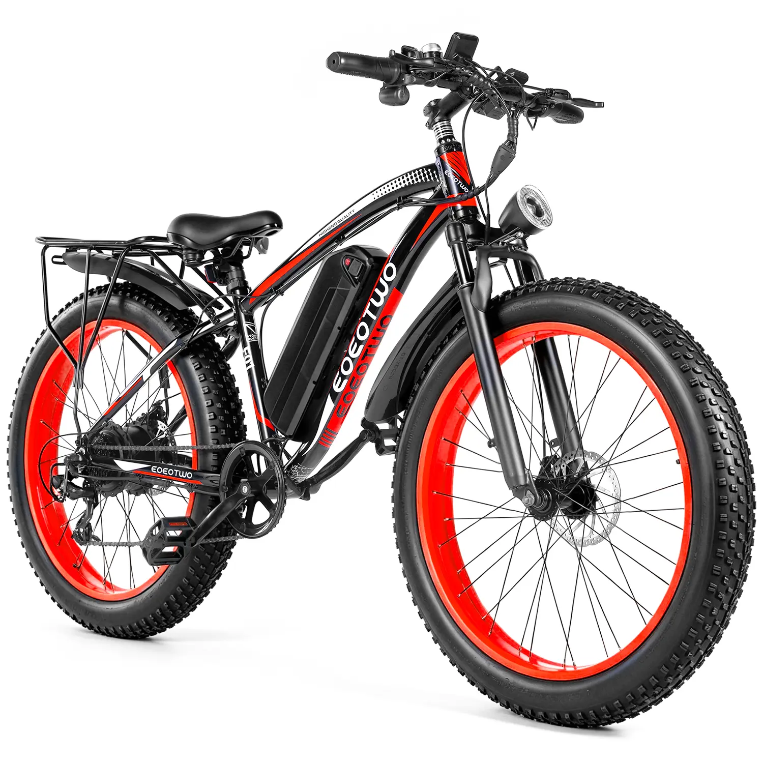 EOEOTWO E01 Fat Tire E-Bike,48V20Ah Removable Battery,1500W Peak,34MPH Max Speed,80Miles Pedal Assist Range,Hydraulic Shock Absorber,Aluminum Alloy Frame Dual Disc Brake All Terrain E-Bike for Commute Snow Mountain Sand Road