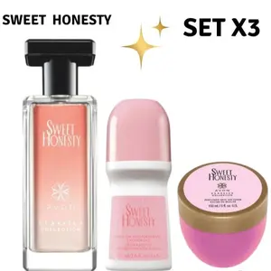 Avon Sweet Honesty Set x3 – Perfume, Deodorant & Skin Cream | Classic Floral Scent