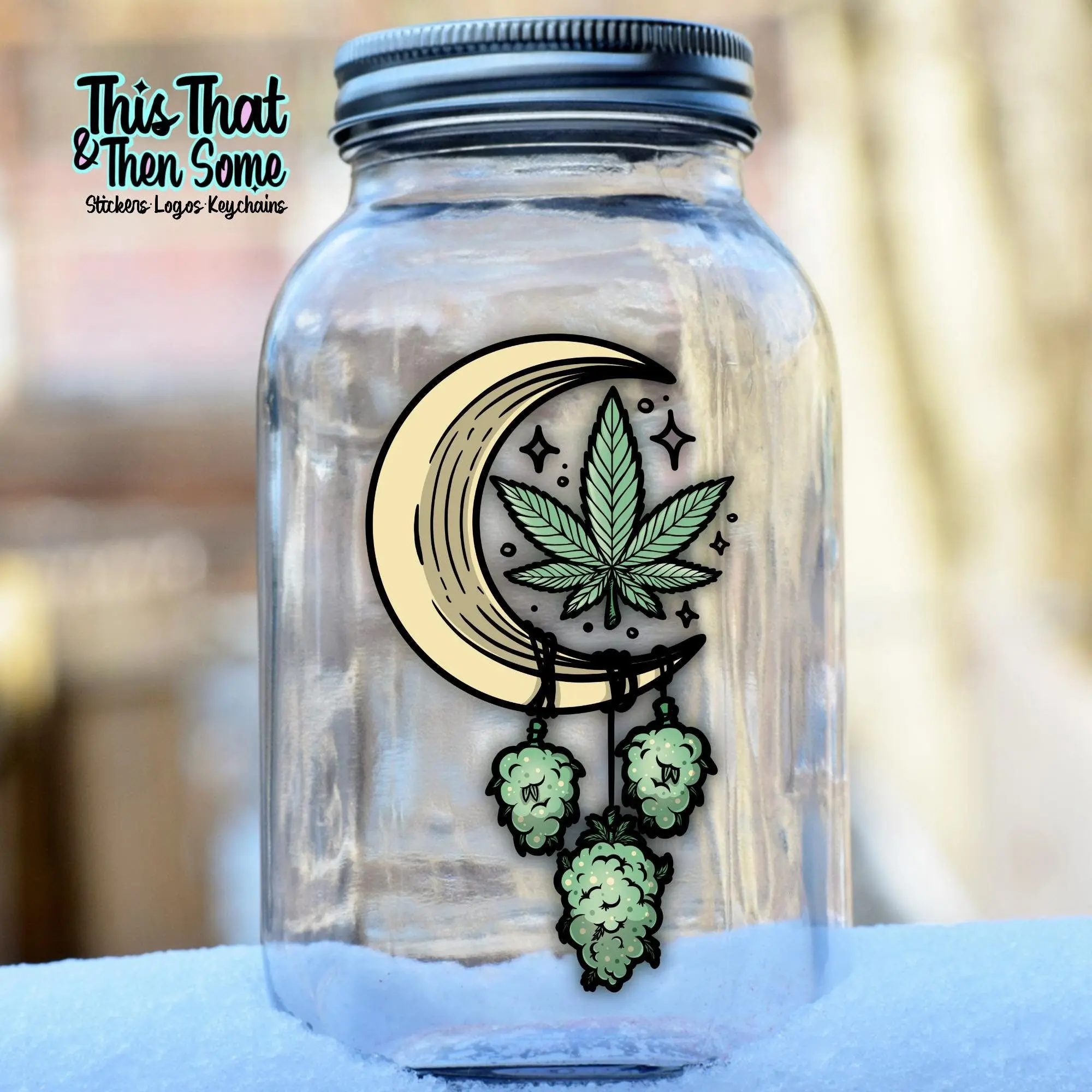 Holo Moon Nugget Dreamcatcher Stoner Sticker, Mystic Stoner Decal, Gifts for Stoners