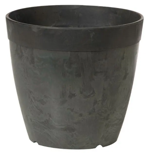 03068 Round Shape Dolce Planter, 6 in., Black