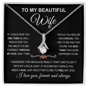 To My Wife Necklace From Husband With Heartfelt Message, To My Soulmate Necklace For Women, Necklace For Wife From Husband, Soulmate Gifts For Her, Wife Birthday Gift Ideas