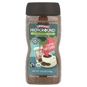Highground Coffee Organic Instant Coffee, Medium Roast, Decaf, 3.53 oz (100 g)
