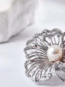 Freshwater Pearl Brooch  14k gold plated Women Gift