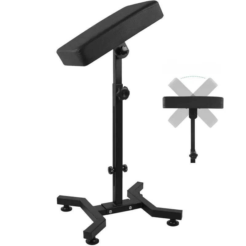 Professional Single Arm Rest Tattoo Armrest Stand - Adjustable Height, 90° Tilt + 360° Rotation for Art, Premium Leather Pad, Solid Iron+Alloy Build, Non-Slip Stability Design, Removable Portable Space-Saving Setup-Required Salon Furniture Equipment
