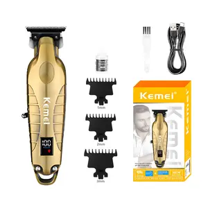 New Km-2293 LCD Display Upgrade Version Multi-Color Electric Trimmer, Hair Cutting Machines, Cordless Hair Clipper, USB Oil Head Carving Hair Clipper, Barber Hair Clippers, Professional Barber Tools, Barber Equipment, USB Rechargeable Trimmer
