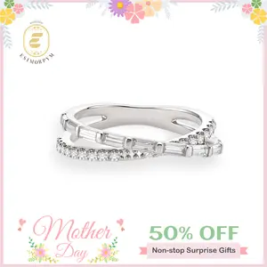 Moissanite Starlight Ribbon Crossover Ring Wedding Engagement Anniversary Valentine's Day Birthday Gift Daily Wear mothersdaygift