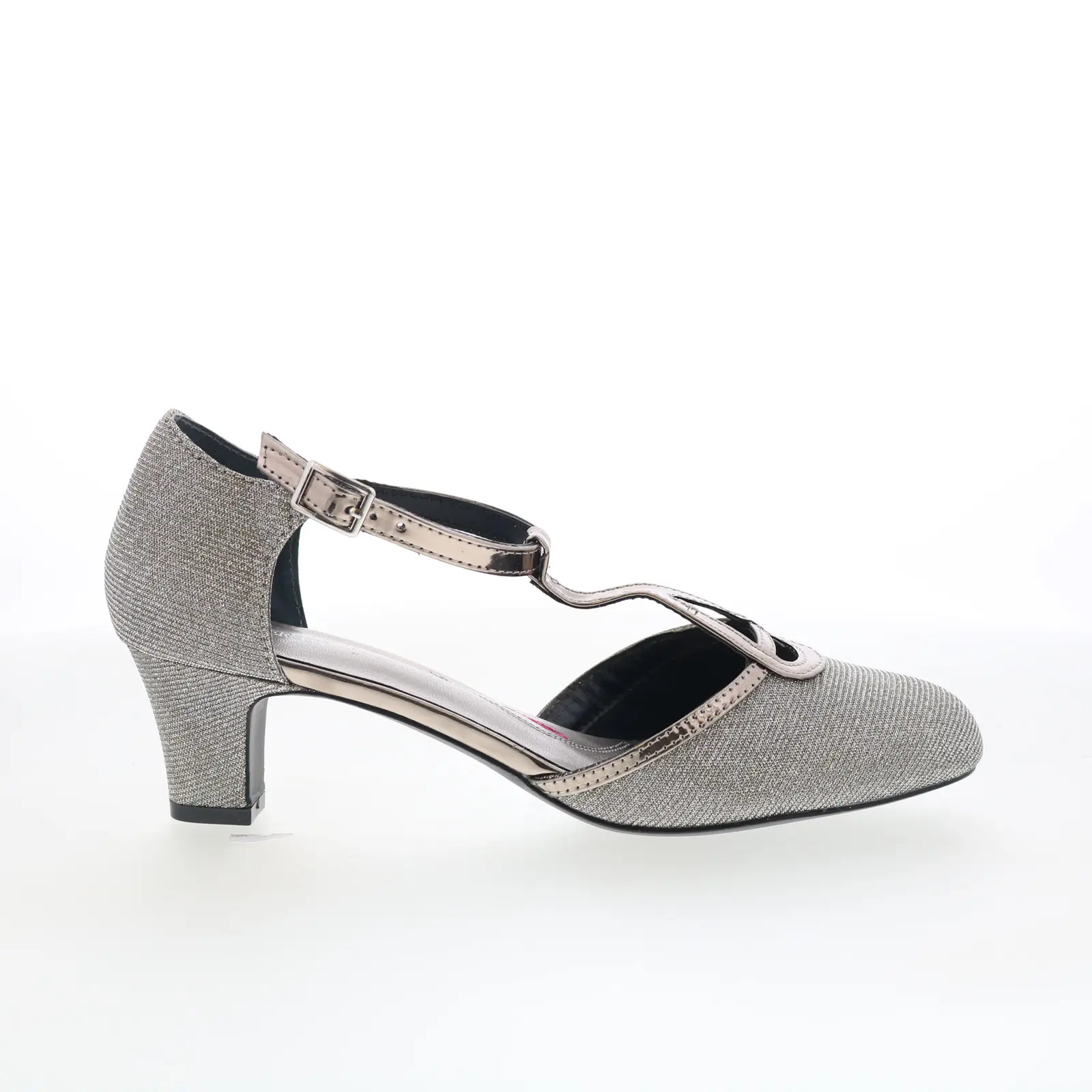 Ros Hommerson Heidi 75002-9B Womens Silver Leather Pumps Heels Shoes