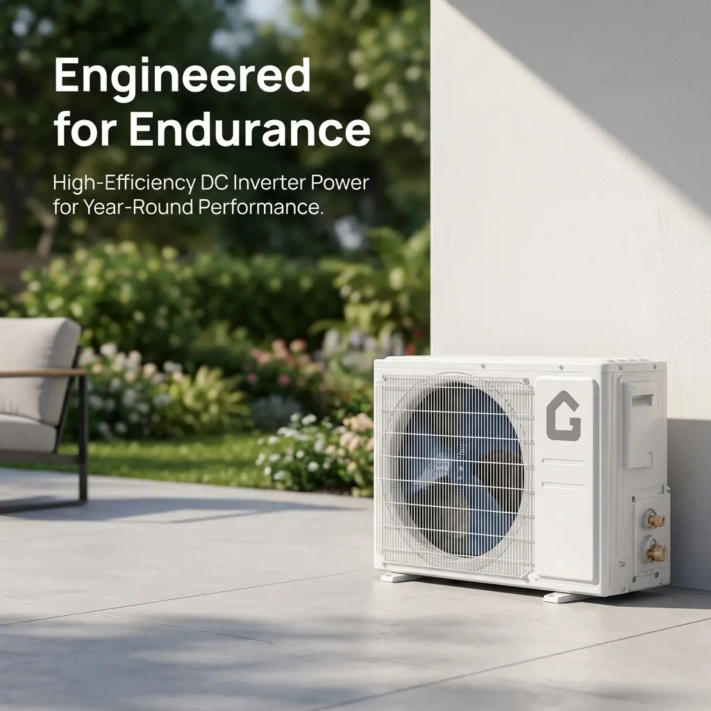 Garvee Ductless Mini Split Air Conditioner & Heat Pump, 12,000 BTU, 21 SEER2, Inverter Technology – Energy Efficient – Quiet Operation – WiFi Enabled – 115V/230V – Installation Kit Included – Ideal for Rooms Up to 750 Sq.ft