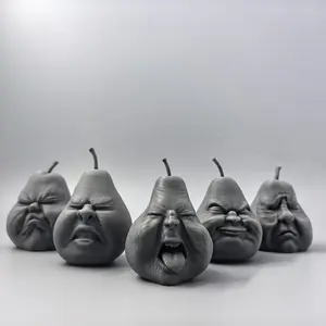 Five Flavors Life Pear Carving 3D Printed Sweet Sour Bitter Spicy Salty Expression Sculpture for Graduation Wedding Table Decoration Home Art Funny Ornament