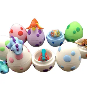 3D Printed Dinosaur Egg with Articulating Dinosaur Easter Decoration