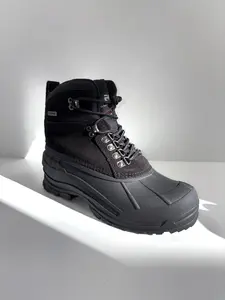 Zanco Men's Winter Boots #3752 Black Durable Leather Snow Boots for Cold Weather Comfort & Warmth Classic Design Versatile for Outdoors