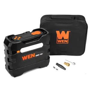 WEN AA2225 12V 90 PSI 0.8 CFM Portable Air Compressor and Tire Inflator with Carrying Case