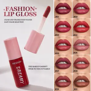 10-Piece Lip Gloss Tint Set, Gloss Lipgloss, Waterproof Long-Lasting Liquid Lipstick, Smudgeproof & Fade Resistant, Perfect Daily Use Makeup Essentials, Glossy