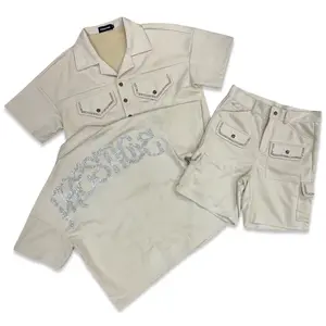 prestige cream rhinestone short set