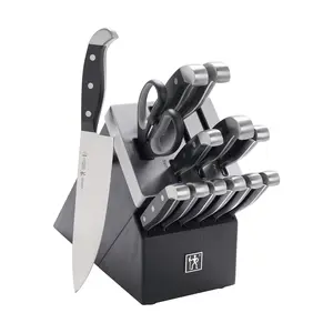 HENCKELS Statement Self-Sharpening Knife Set with Block, Chef Knife, Paring Knife, Bread Knife, Steak Knife, 14-piece