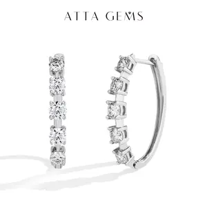 ATTA GEMS Lab-Created Moissanite Earrings Sterling Silver Trend D Color VVS1 For Women & Girls Daily Wear Party Fashion Engagement Jewelry E053