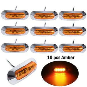 10 Pcs Amber for SMD 4 LED Truck Side Marker Light Clearance Lamp Trailer [TS1]