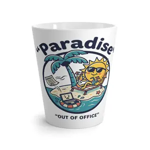 Paradise Sun Relaxing on Island Latte Mug | Out of Office Tropical Coffee Cup