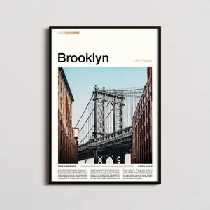 Brooklyn Bridge Print Brooklyn Poster Brooklyn Wall Art New York Art Print Brooklyn Photo