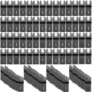 100 Pcs Oscillating Saw Blades Set, Quick Release Multitool Blades Kit, HCS Tool Blades For Wood And Plastic, Compatible With Dewalt Dremel Fein Worx Bosch Makita Milwaukee, Universal Fit, Durable Steel Blades