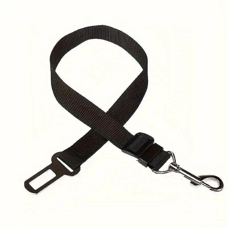 Adjustable Pet Safety Seat Belt Harness with Tow Hooks for Dogs, Durable Polyamide Material, Rear Seat Placement - Ensures Secure Car Travel for Pets, Safety Harnesses