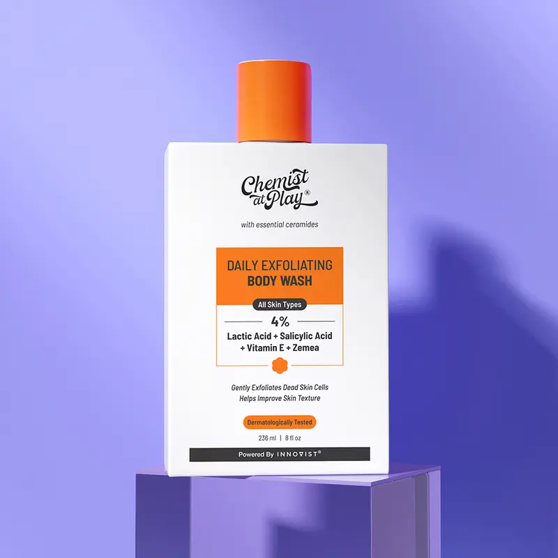 Exfoliating Body Wash with Lactic Acid - 8fl oz | Gently exfoliates | Helps prevent strawberry skin & bumps