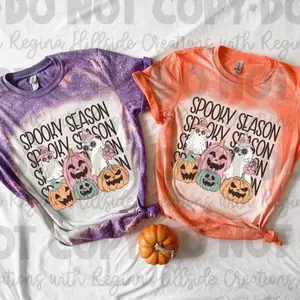 Bleached Halloween Shirt—Spooky Season Retro