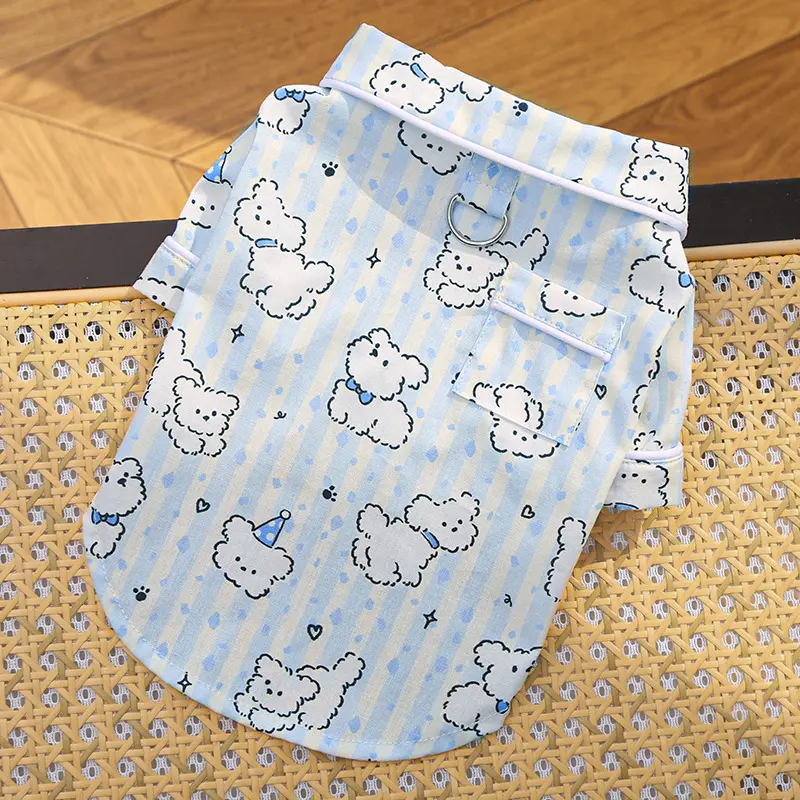 Pet Clothes Dog Cat Short Sleeve Polo Pajama Summer Breathable Comfortable Causal Cute D00098