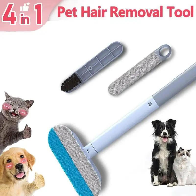 【4 in 1】Pet Hair Removal Tool, Multi-functional, Reusable, Washable Lint Cleaner for Dog and Cat Hair, Gentle on Furniture, Effective on Carpets, Clot