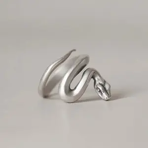 Retro Niche Cool Old Snake Design Open Wide Adjustable Index Finger Ring, Women's Adjustable Ring, Adjustable Rings, Rings For Women