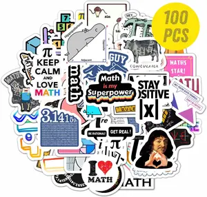 100Pcs Small Math Stickers for Students - Funny Math Gifts for Women and Men, Math Themed Stickers for Water Bottles, Luggage, Scrapbook, Wall, Furniture Decor Stickers, Funny Math Nerd Gifts, Math Lovers, Math Jokes for Mathy Folks, Math Laptop Decals