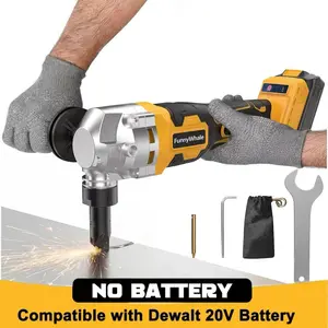 FunnyWhale Cordless Metal Nibbler Compatible with Dewalt 20V MAX Battery(No Battery)18 Gauge Electric Nibbler with Assist Handle & 2 Blades, 3000RPM Brushless Motor for Stainless Steel, Aluminum