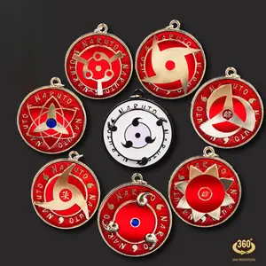 Naruto Rotatable Keychain Sharingan Metal Pendant Gift for Friends Keyrings Stylish Keyring