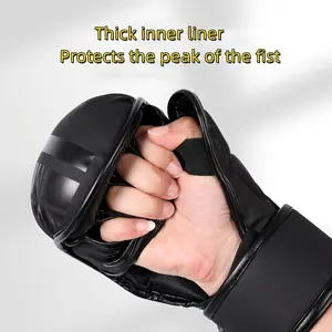 Professional MMA Boxing Gloves - Thickened PU Material with Reinforced Knuckles, Adjustable Hook-and-Loop Closure, Breathable Design for Muay Thai, Kickboxing, and Training, Boxing Accessories, Combat Sports Gear, Sleek Boxing Glove, Durabl