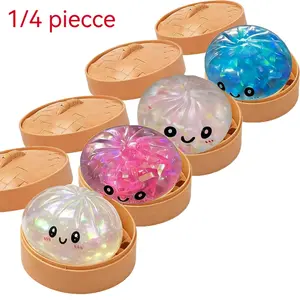 Colorful Cute Baozi Squishy Toy, Includes Steamer Storage, Educational and Stress Relief, Perfect Desk Decor, Ideal Gift for Holidays and Birthdays