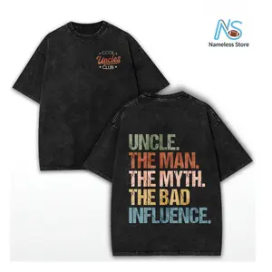 Cool Uncles Club The Man Myth Bad Influence Double Sides Shirt, Funny Uncle Gifts, Best Uncle Ever Shirt, Cool Uncle T-shirt,Gift for Uncle Cotton Tee