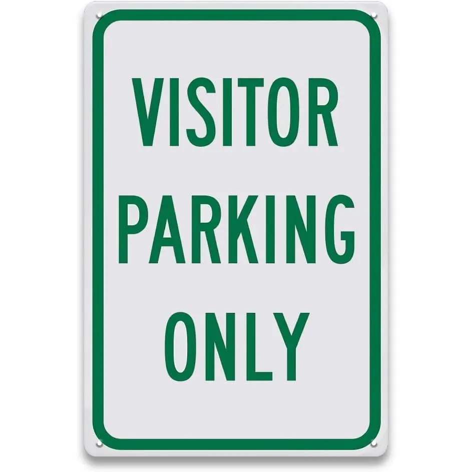 Visitor Parking Signs for Outside - 8 x 12 inch Metal Aluminum Visitor Parking Only Sign for Outside, Rust Free Aluminum-UV Protected and Weatherproof