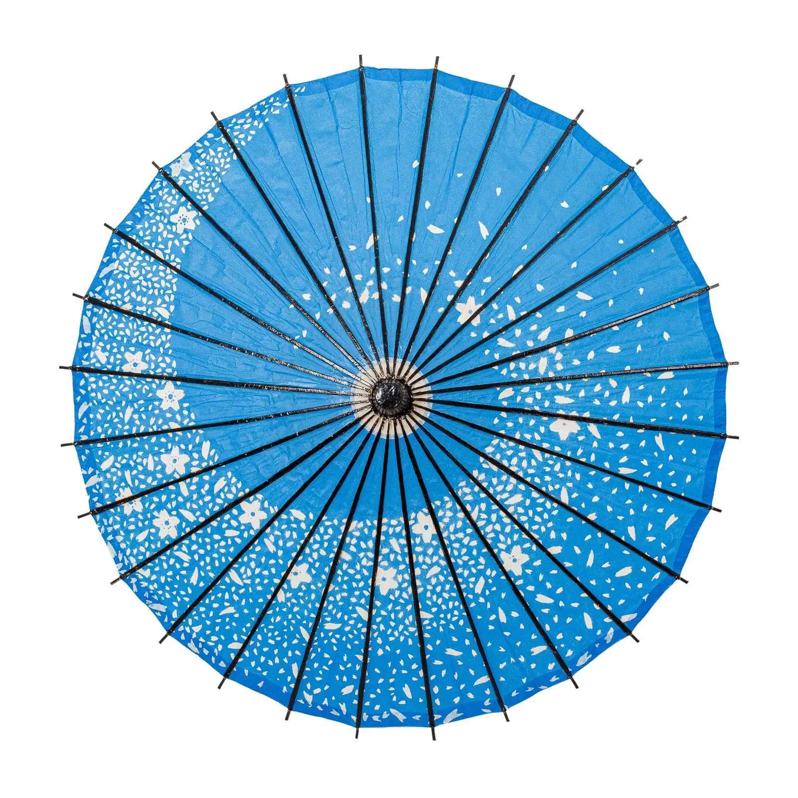Thy Home 33 in Diameter Manual Handcrafted Shiny All Over Print Paper & Wood Parasol Umbrella - Traditional Chinese Asian Art Style, Long Wooden Handle, Wood Frame, Flower Decor, No Extra Ornaments, Shade for Weddings, Photography