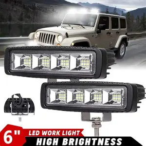 Universal Car White LED Bar High Bright Worklight Excavator 9-36V LED Combo Beam For Offroad SUV ATV Tractor Boat Truck Night Driving Headlights Fog Lamp 1pc/2pc