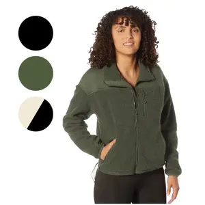 ROTHCO Women's Trailsman Sherpa Fleece Jacket - Polyester Tops, Full Zip, Drawstring, Soft, Wind & Cold Protection, Left Chest Zipper Pocket, Front Slash Pockets, Bottom Comfort Casual Coat