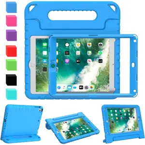 Case for iPad 9.7 inch (2018/2017 Model) 6th/5th Generation, iPad Air 2 Cover with Built-in Screen Protector, Durable Lightweight Shockproof Handle Stand for , Blue