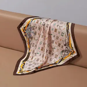 Fine Flicker|70cm silk scarf, professional small square scarf, high-end sense neckerchief, versatile for spring and summer,A thoughtful, elegant gift for colleagues, friends, or loved ones on birthdays, anniversaries, or holidays|gift box|gift bag